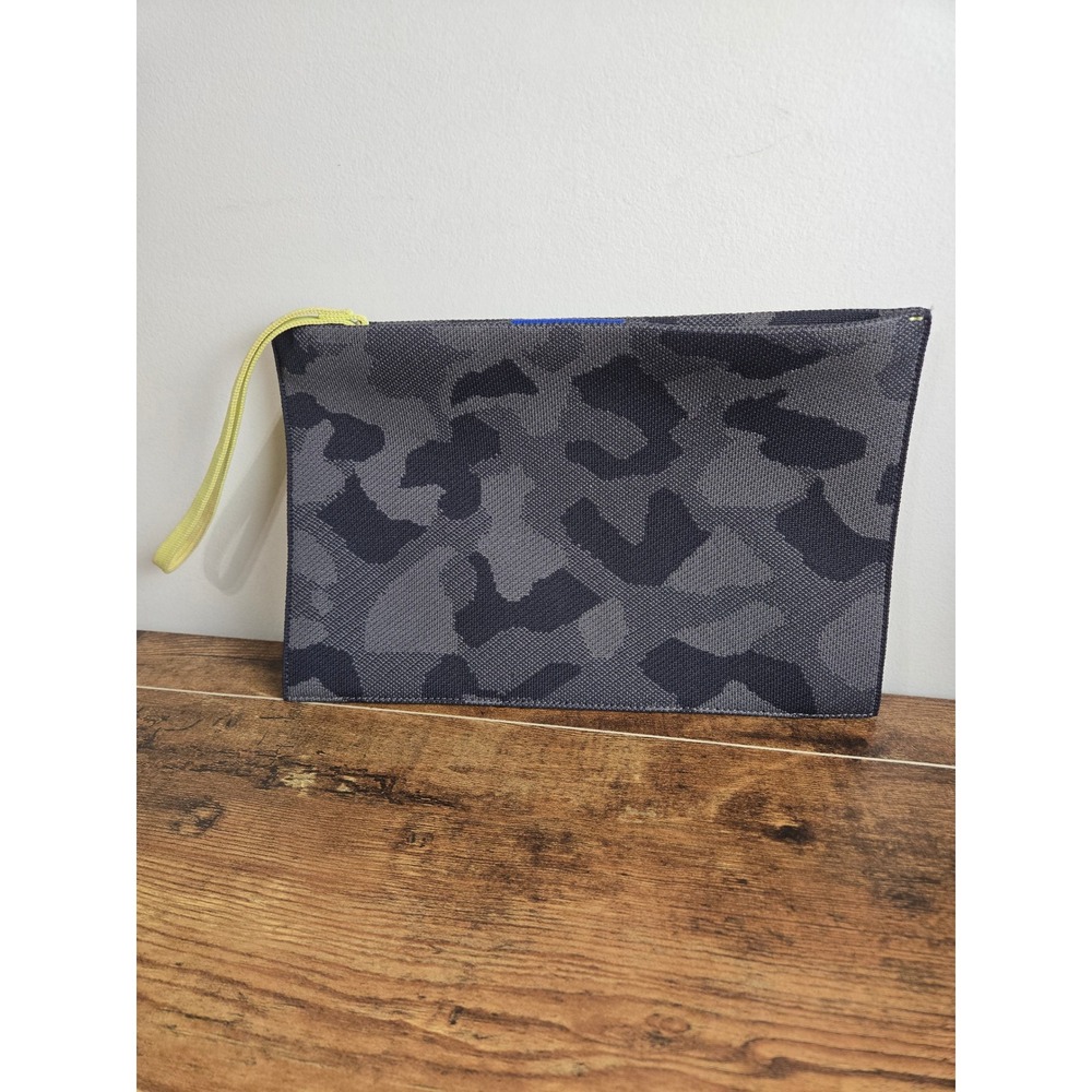 Rothy's Camo Knit Clutch Bag Grey Black Lime Green Wristlet Pouch - Picture 2 of 7